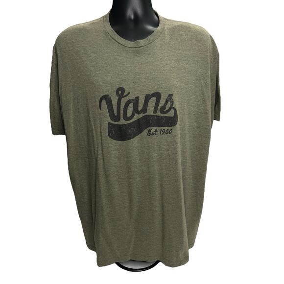 VANS Other - Vans Est. 1966 Vintage Logo T-Shirt – Olive Green – Men’s XL Skate Streetwear